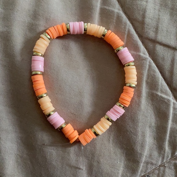 coral pink and light coral bracelet - Picture 2 of 3